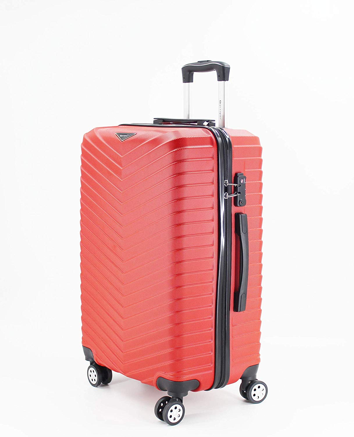 luggage travel trolley with 4 wheels 3 pieces set,red 9924